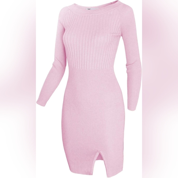 NWT Slim Fit Rib Knit Boat Neck Stretch Bodycon Dress Small - Picture 11 of 13